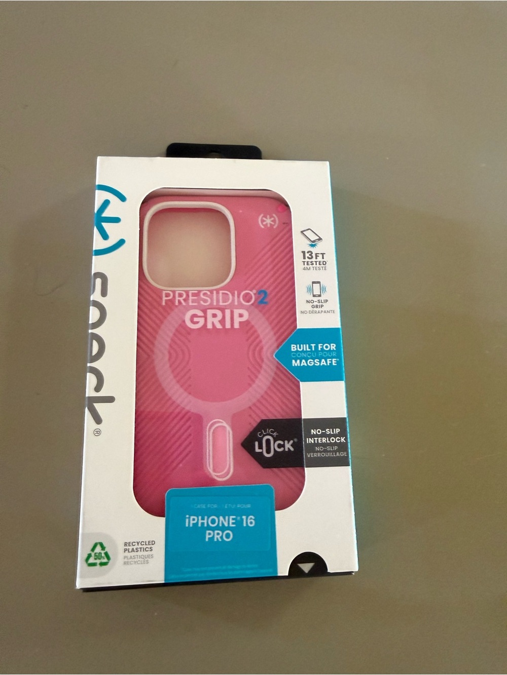 speck Presidio2 Grip MagSafe iPhone 16 Pro Case - Pink